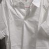 HEYXI Loose Cotton Shirt White Loose Bat Sleeve Collar Shirt Woman Daily Pullover V-Neck Blouses Top for Office School White view 2