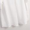HEYXI Loose Cotton Shirt White Loose Bat Sleeve Collar Shirt Woman Daily Pullover V-Neck Blouses Top for Office School White view 3