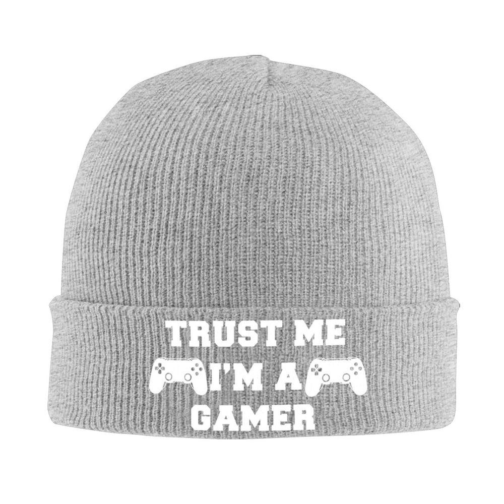 AIZBEGDLU Trust Me I'm A Gamer Beanie Hat Unisex Knit Hat Ski Stocking Cuffed Cap Gray