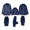Christmas Pajamas Women, Christmas Pajamas for Family Matching Family Pajamas Couples Silk Satin Shirts Pants Sets Women Men Plus Size Plaid Pjs Adult Thanksgiving Xmas Holiday Jammies Outfits Navy view 4