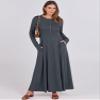 ANRABESS Women's Long Sleeve Maxi Dress 2025 Fall Casual Button Fit & Flare A-Line Swing Flowy Long Dresses Trendy Outfits Dark Gray Large view 2