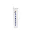 Decorvo NCAA 20 oz. Stainless Steel Tumbler with Handle - Officially Licensed Double Walled Insulated Roadie with Slide Lid and Straw (Kansas text - White)
