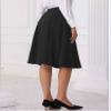 Allegra K High Waist A-Line Midi Skirt for Women's Flare Pleated Knee Length Skirt with Pocket X-Small Black view 2