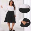 Allegra K High Waist A-Line Midi Skirt for Women's Flare Pleated Knee Length Skirt with Pocket X-Small Black view 4