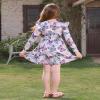 FYMNSI 2 Pack Baby Toddler Girl Dress Long Sleeve Dress Butterfly Flowers Print Ruffle Skater Dress Kids Little Girls Fall Dress Casual Holiday Everyday Dresses Winter Outfits Purple Butterflies 4-5T view 3