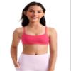 CRZ YOGA Girls Butterluxe Adjustable Spaghetti Strap Sports Bra - Yoga Athletic Casual Scoop Neck Crop Padded Kids Teen Lip Gloss Pink Medium view 1