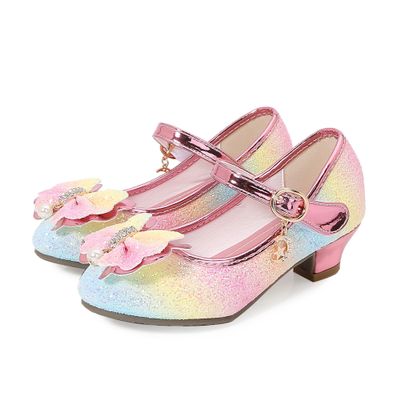 Dressnu Princess Shoes Sequins Girls High Heels Shoes Performance Multicolor 5
