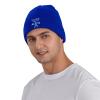 AIZBEGDLU Nobody Fights Alone Prostate Cancer Awareness Ribbon Beanie Hat Unisex Knit Hat Ski Stocking Cuffed Cap Blue view 3