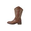 Dressnu Chelsea Boots Leather Embroidered Western Cowboy Boots Brown 7 view 1