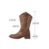 Dressnu Chelsea Boots Leather Embroidered Western Cowboy Boots Brown 7 view 2