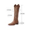 Dressnu Chelsea Boots Leather Embroidered Western Cowboy Boots Brown 7 view 3