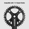 Aomiun Single Speed Square Taper Crankset MTB Crankset 170mm 104 BCD Bicycle Crank Arm Set 32T/34T/36T/38T Narrow Wide Tooth Round Chainring Replacement for Mountain Bike, Commuter Bike view 2