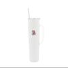 Decorvo NCAA 20 oz. Stainless Steel Tumbler with Handle - Officially Licensed Double Walled Insulated Roadie with Slide Lid and Straw (LSU Logo - White) view 1