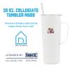 Decorvo NCAA 20 oz. Stainless Steel Tumbler with Handle - Officially Licensed Double Walled Insulated Roadie with Slide Lid and Straw (LSU Logo - White) view 3