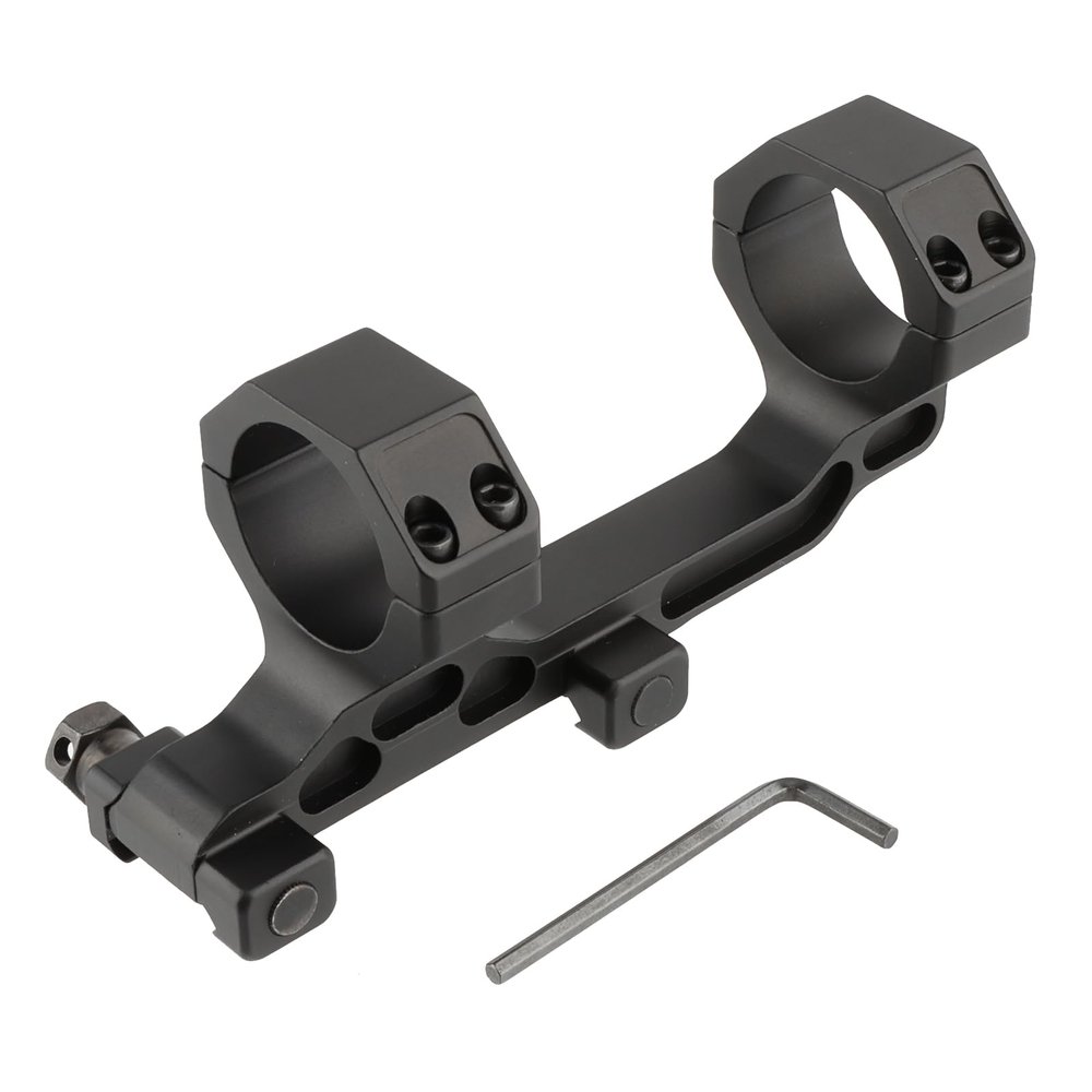 FOCUHUNTER 30mm Scope Mount, Cantilever Picatinny Scope Mount Fit 21mm Picatinny Rail, 1.5 inch Center Height, Slim Profile Offset Dual Ring One-Piece Mount for 30mm Diameter Scope Tube, Aluminum