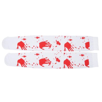 plplaaoo Halloween Costume Blood Socks Blood Handprint Socks Polyester Fabric Soft and Comfortable High Breathable Halloween Decorations Dress Blood Handprint Socks Party Cosplay Decoration