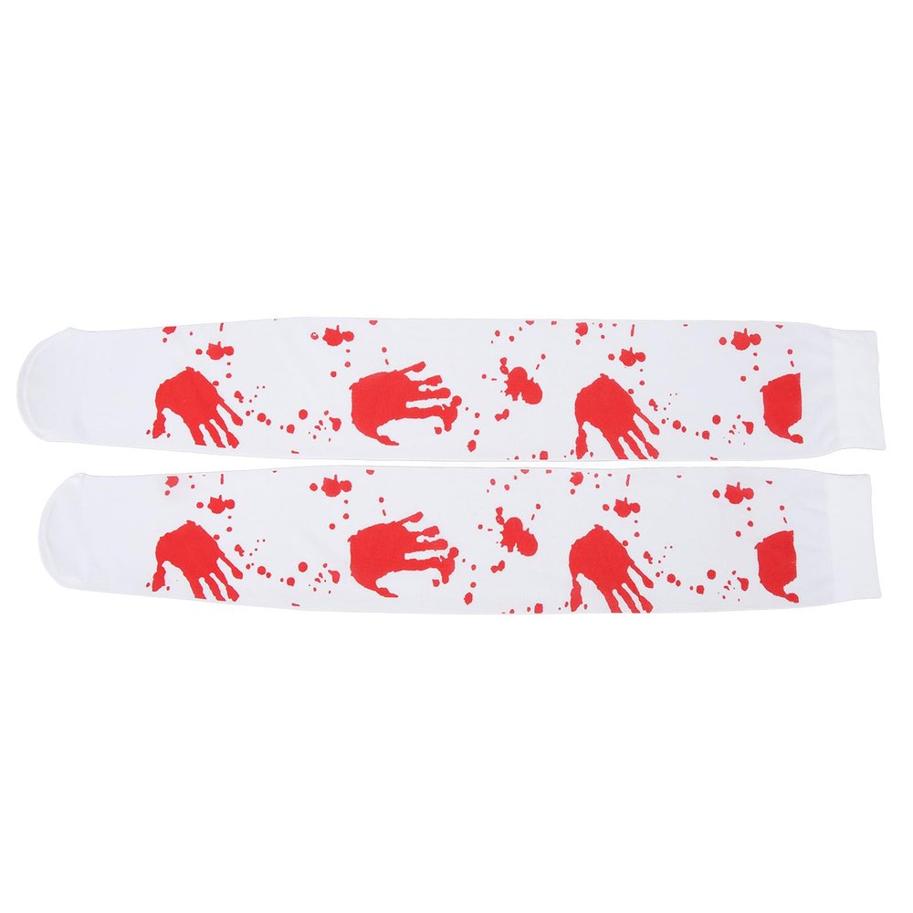 plplaaoo Halloween Costume Blood Socks Blood Handprint Socks Polyester Fabric Soft and Comfortable High Breathable Halloween Decorations Dress Blood Handprint Socks Party Cosplay Decoration