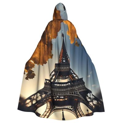 BGSHJVF Beautiful Eiffel Tower Paris Print Halloween Costume Cape For All,Oversized Cosplay Adult Hooded Cloak For Parties,Masquerades