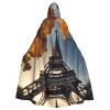 BGSHJVF Beautiful Eiffel Tower Paris Print Halloween Costume Cape For All,Oversized Cosplay Adult Hooded Cloak For Parties,Masquerades view 1