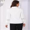 Allegra K Elegant Blouse for Women's Point Collar Long Sleeve Button Up Work Office Shirt Small White view 3