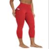 ODODOS Buttery Soft Lounge Yoga Leggings with Pockets for Women Cropped Length 23" High Waist Yoga Pants, Red, Small view 1