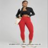 ODODOS Buttery Soft Lounge Yoga Leggings with Pockets for Women Cropped Length 23" High Waist Yoga Pants, Red, Small view 4
