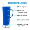 Decorvo NCAA 20 oz. Stainless Steel Tumbler with Handle - Officially Licensed Double Walled Insulated Roadie with Slide Lid and Straw (Creighton Logo - Blue) view 3