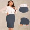 Allegra K Wear to Work Pencil Skirts for Women's Business Knee Length High Waist Bodycon Suit Skirt X-Small Grey view 2