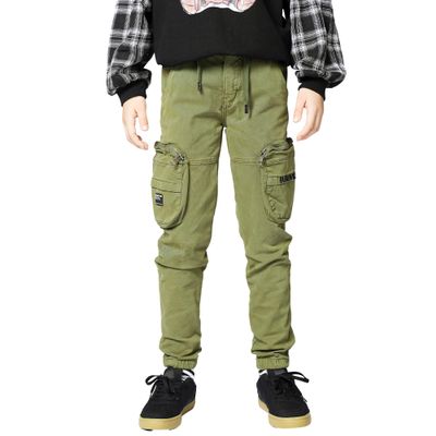 LANZIYAYA Boys Fashion Sweatpants Cargo Pants with Pockets Tactical Khaki Pants (US, Age, 12 Years, Army Green)