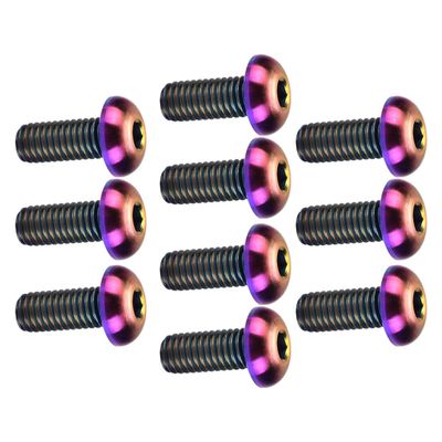 ciciTree 10Pcs Colorful Titanium M5x12mm Bicycle Bike Water Bottle Cage Holder Bolt