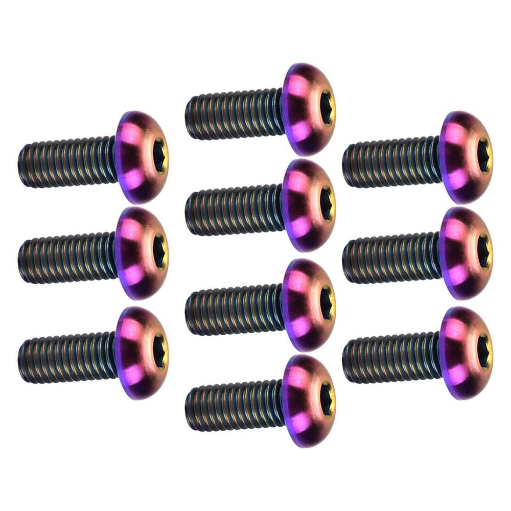 ciciTree 10Pcs Colorful Titanium M5x12mm Bicycle Bike Water Bottle Cage Holder Bolt