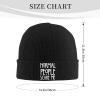 AIZBEGDLU Normal People Scare Me Beanie Hat Unisex Knit Hat Ski Stocking Cuffed Cap Black view 2