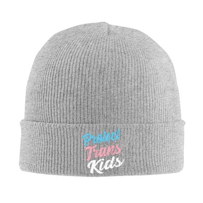 AIZBEGDLU Protect Trans Kids Beanie Hat Unisex Knit Hat Ski Stocking Cuffed Cap Gray