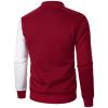 GOKKILRW Mens Shirts Casual,Mens Colorblock Sweatshirts Varsity Jackets Zip Up Slim Fit Long Sleeve Athletic Coats Pockets Casual Bomber Jackets Chamarras para Hombre Wine view 3