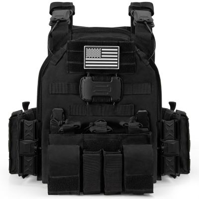 Jueachy Magnetic Tactical Vest for Men: Plate Carrier Vest Quick Release One-Button Disassembly Lightweight Vest