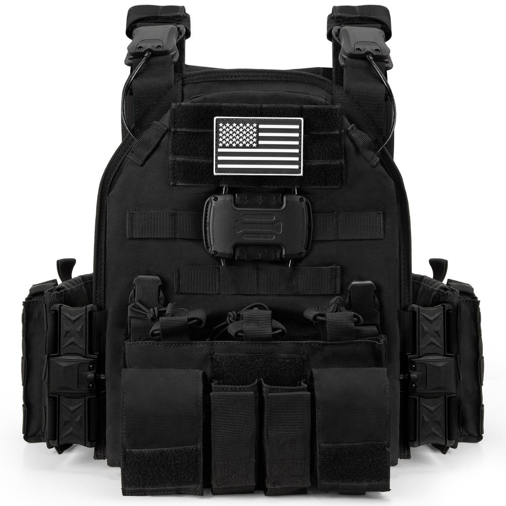 Jueachy Magnetic Tactical Vest for Men: Plate Carrier Vest Quick Release One-Button Disassembly Lightweight Vest