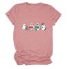 Epokay Ghostly Bookworms Graphic Tees for Women Cute Mischievous Little Ghosts Love of Book Halloween Adorable T-Shirt view 1