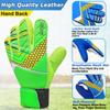 Jalunth Soccer Goalkeeper Goalie Gloves Kids Youth Goal Keeper Field Player Glove Boys Girls Ages 7-8 Years Old Anti-Slip Latex Palm Soft Pu Hand Back Size 6 Green White view 3
