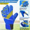 Jalunth Soccer Goalkeeper Goalie Gloves Kids Youth Goal Keeper Field Player Glove Boys Girls Ages 7-8 Years Old Anti-Slip Latex Palm Soft Pu Hand Back Blue White Size 6 view 3