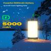 Glocusent 106 LED Camping Lights, Up to 80Hrs, 5000mAh Camping Lantern Rechargeable with 5 Brightness 3 Modes & SOS, IP68 Waterproof, Max 1200LM, Lanterns for Power Outages Hiking Emergency Hurricane view 4