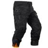 OCANXUE Men's Fleece Lined Tactical Pants Waterproof Hiking Pants Casual Thermal Cargo Pants Winter Insulated Work Pants Black Camo 36 view 1