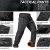 OCANXUE Men's Fleece Lined Tactical Pants Waterproof Hiking Pants Casual Thermal Cargo Pants Winter Insulated Work Pants Black Camo 36 view 4