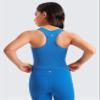 CRZ YOGA Girls Seamless Ribbed Longline Sports Bra - Yoga Athletic Casual Tops High Neck Racerback Padded Kids Teen Sparkle Blue X-Small view 2