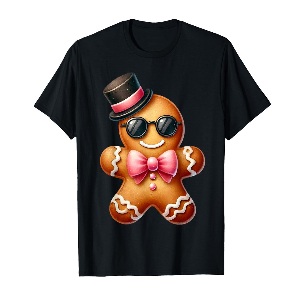 Gingerbread Man Cookie Christmas Pink Coquette Xmas Boy Kids T-Shirt