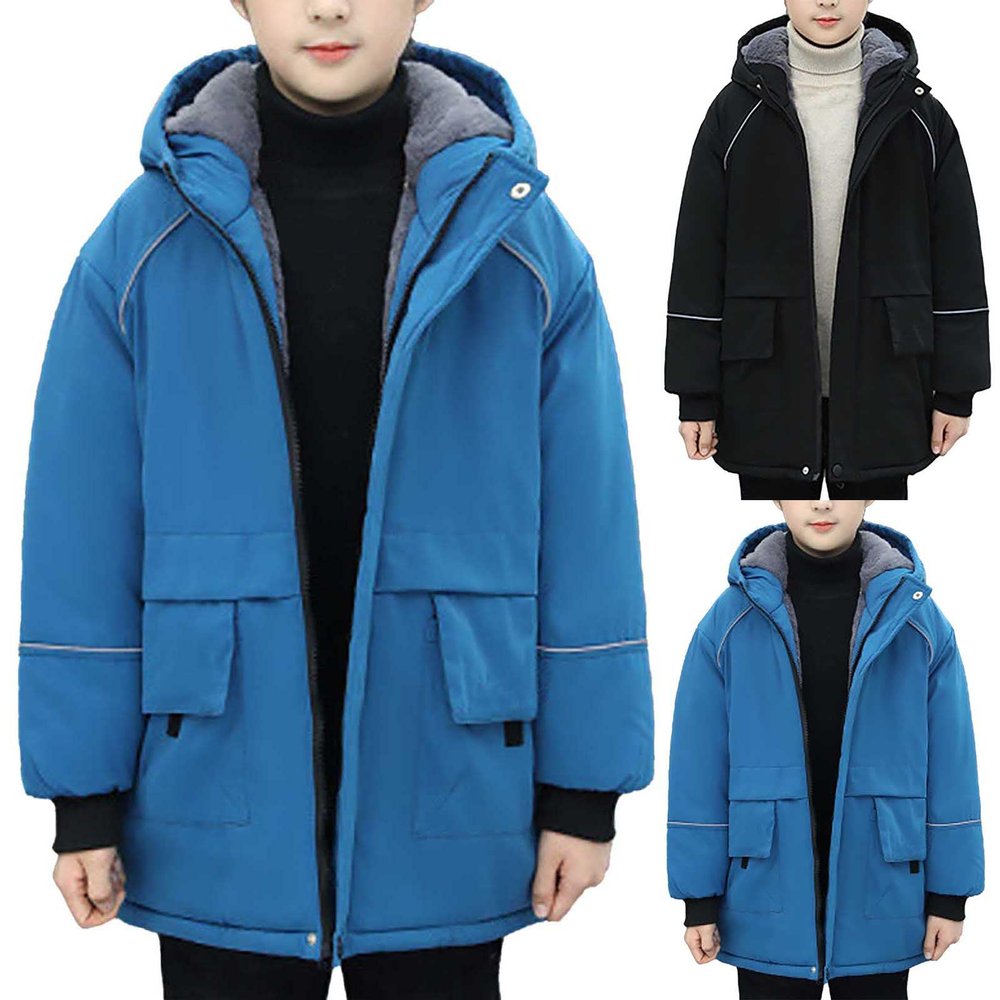 Kids Girls Boys Ski Jacket Warm Fleece Lined Jacket Winter Coat Snowboarding Jackets Outdoor Kids (Blue, 5-6 Years)
