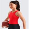 CRZ YOGA Girls Seamless Rib Longline Sports Bra Deep Red X-Large view 4