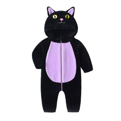 Toddler Baby Cat ostume Cute Hooded Jumpsuit Zipper Snowsuit Infant Boy Girl Warm Winter Clothes (Purple, 0-3 Months)