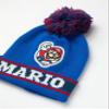 Super Mario Nintendo Boys Beanie Hat and Glove Set | Kids Blue and Red Knitted Bobble Hat view 4