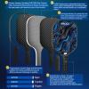 WROSU Pickleball Paddles Set of 4 Carbon Fiber | 2024 USAPA Approved Equipment W/Accessories | Core Carbon Fiber Pickleball Racquet | Have Traction and Stability | for Friends view 3