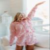 NUFIWI Women Christmas Pajamas Shorts Set Cute Santa Pjs Long Sleeve Shirt Lounge Pants 2Piece Colorful Pj Sets Holiday Sleepwear(Knot Santa Pink,S) view 2